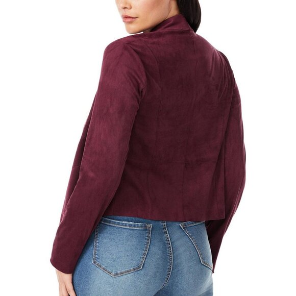 (NWT) Sofia Vergara - burgundy faux suede fall moto jacket (medium) - Picture 2 of 3